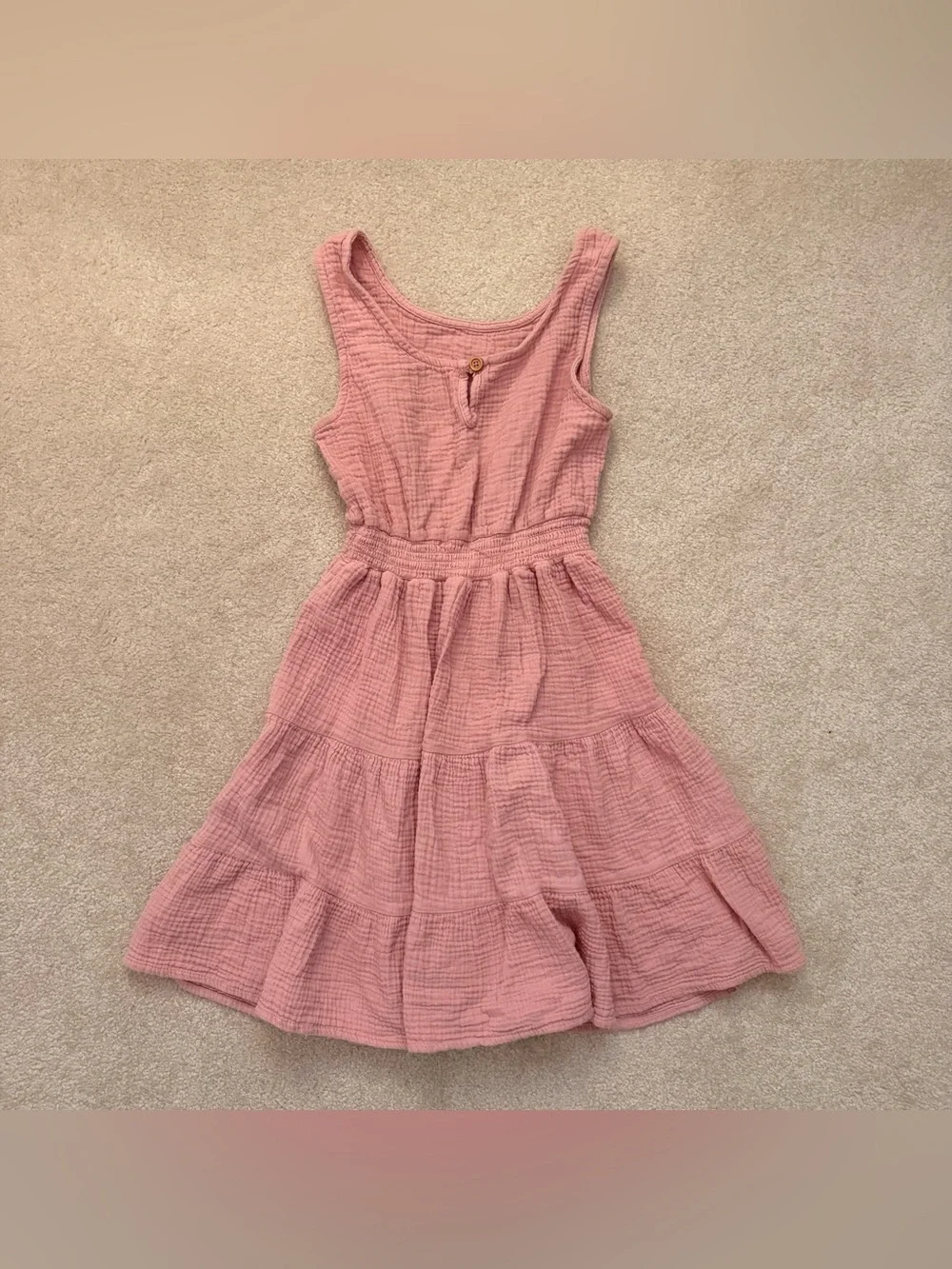 Bearpaw Girls Pink Tiered Cotton Sundress size 10/12